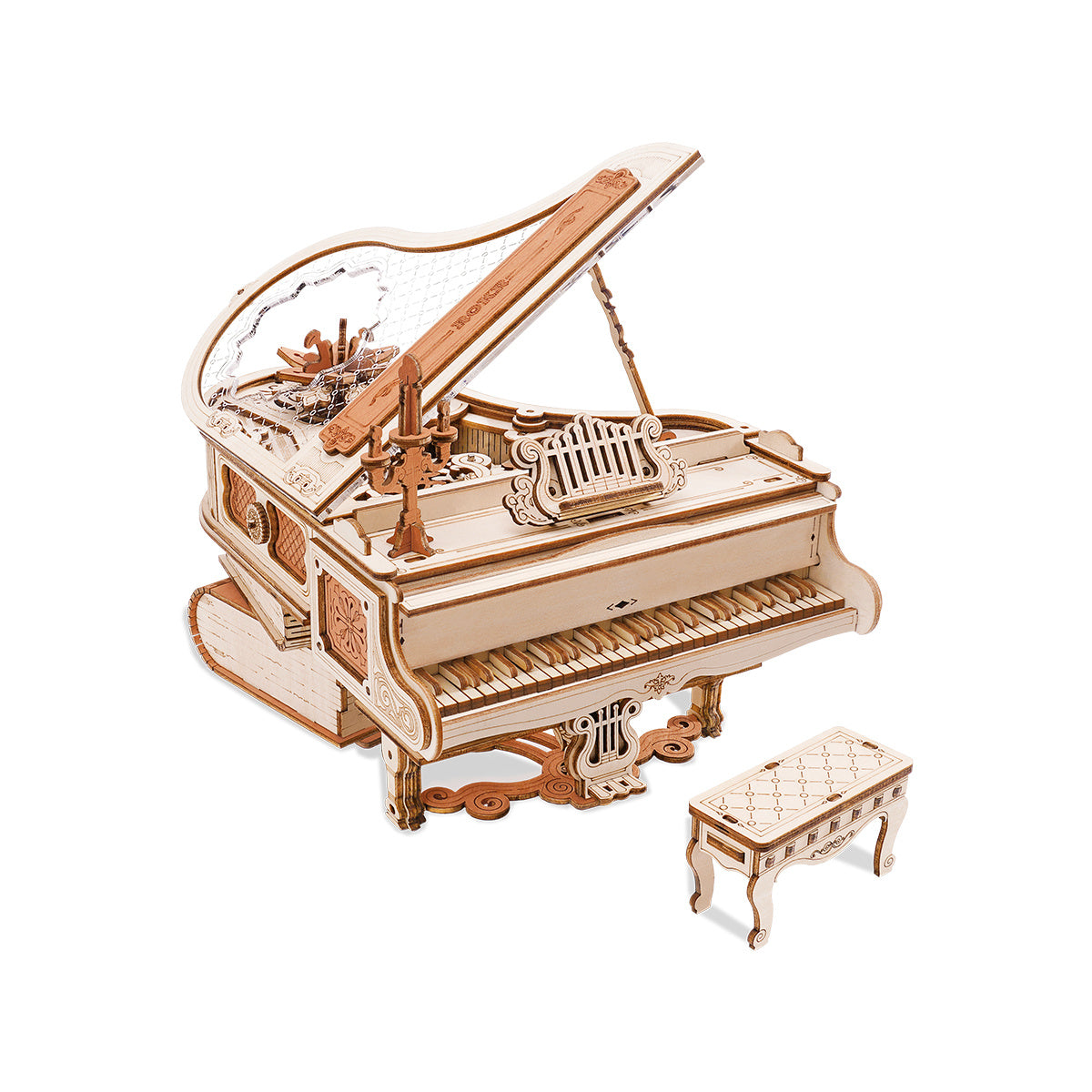 3D Wooden Puzzle Magic Piano Music Box