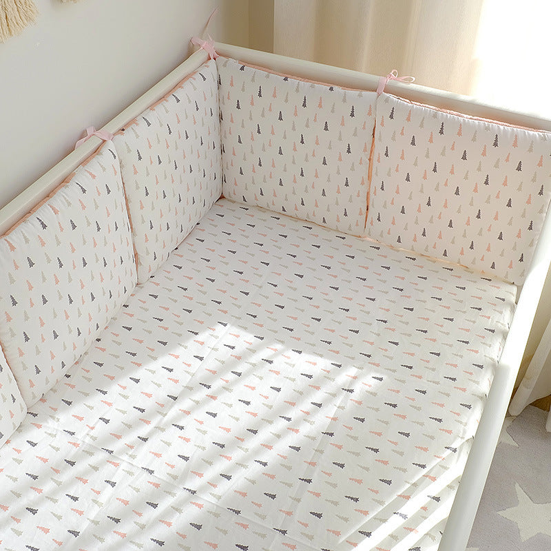 Cartoon Embroidered Cotton Baby Bumper Bed