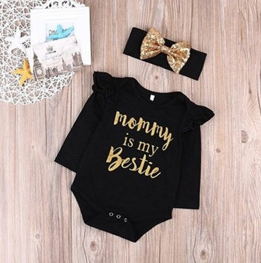 Baby English Letter Romper and Headband Set