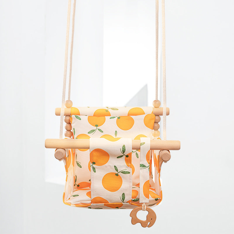 Baby Swing Chair with Wooden Seat & Cushion