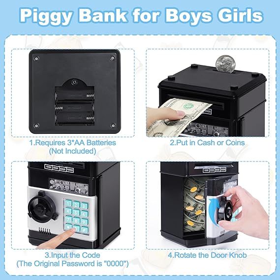 Automatic Coin Saving Box - Modern Digital Piggy Bank for Kids