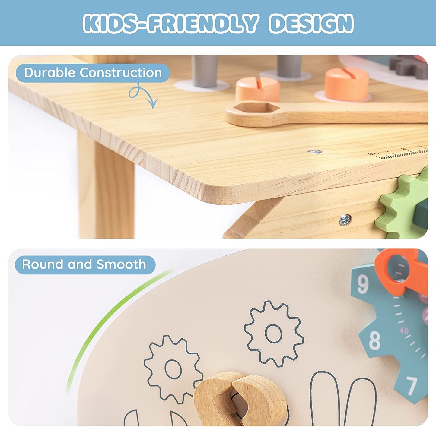 Robotime Kids' Workbench Play Set with Tool Bench and Workshop Toys