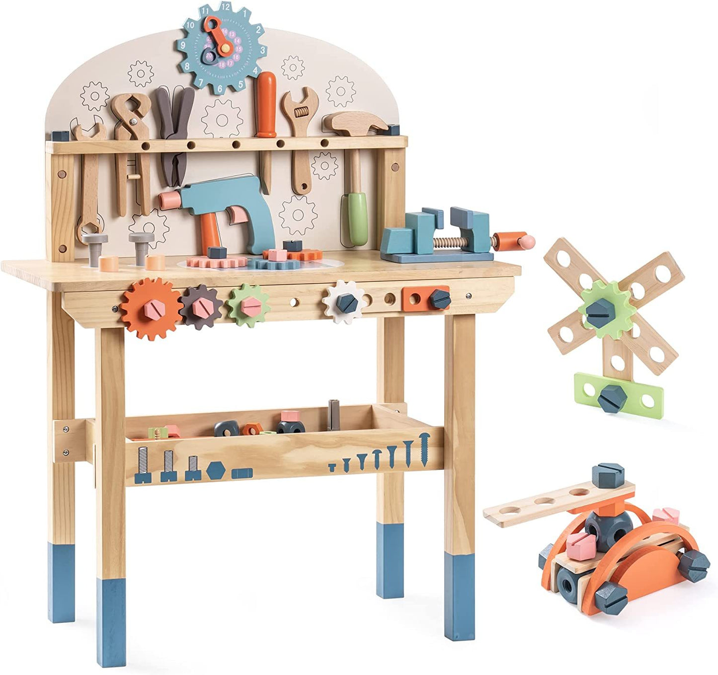 Robotime Kids' Workbench Play Set with Tool Bench and Workshop Toys