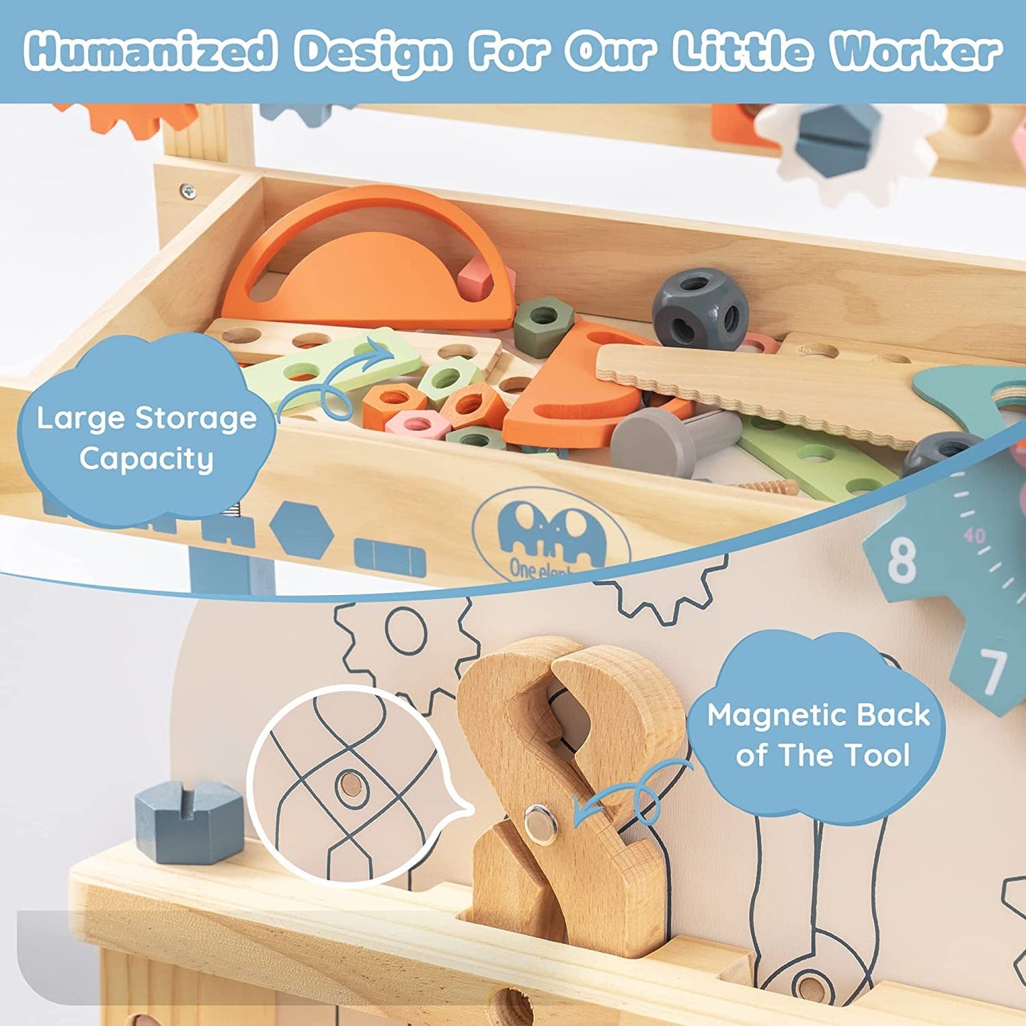 Robotime Kids' Workbench Play Set with Tool Bench and Workshop Toys