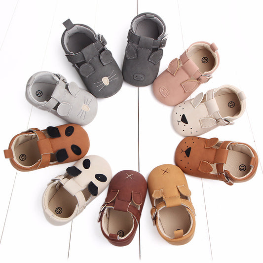 Cartoon Animal Baby Shoes with Non-Slip Soft Bottom