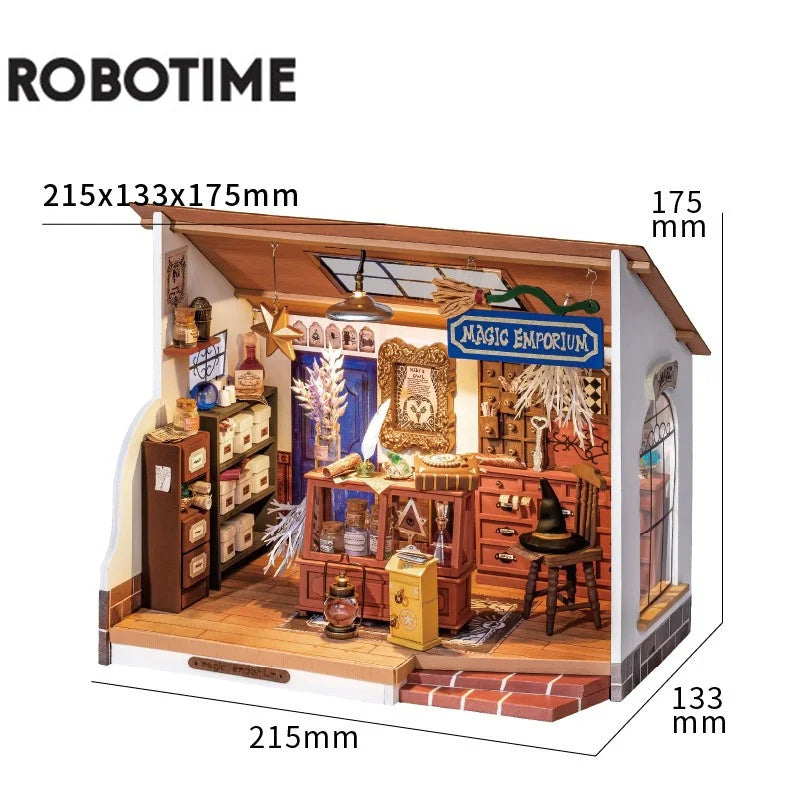 DIY Wooden Dollhouse Kit with Furniture