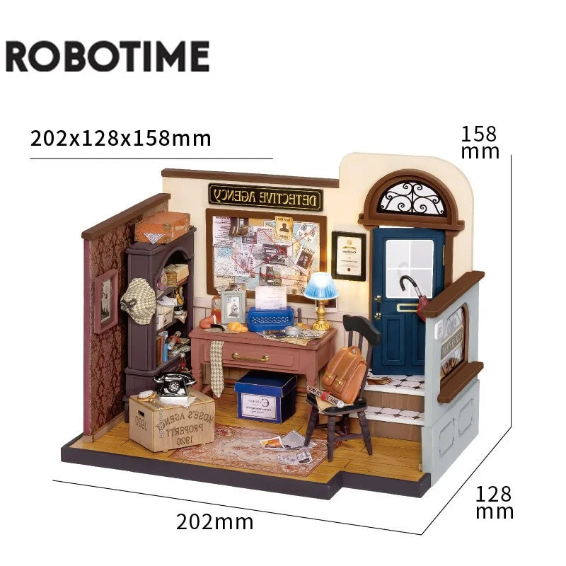 DIY Wooden Dollhouse Kit with Furniture