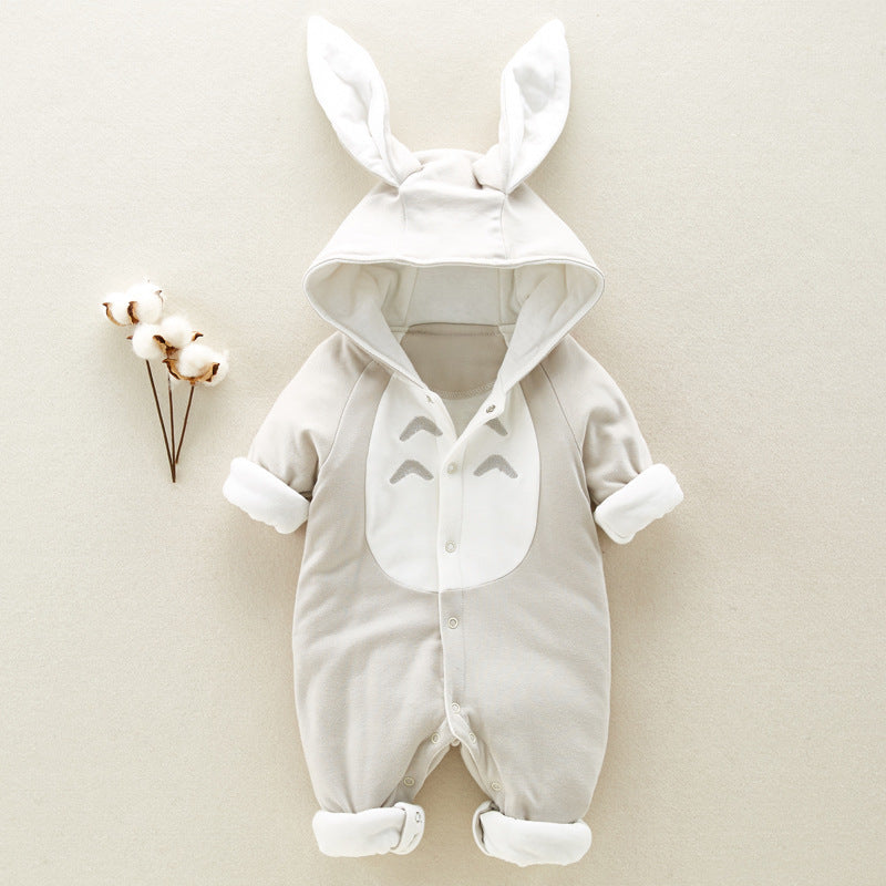 Thick Cotton Baby Romper with Hood