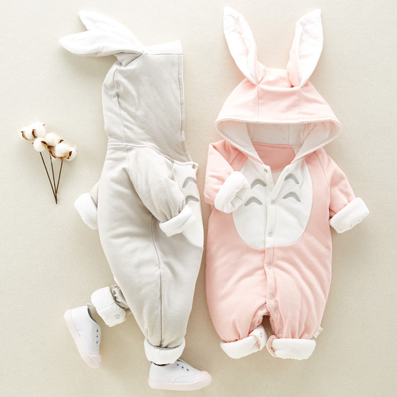 Thick Cotton Baby Romper with Hood