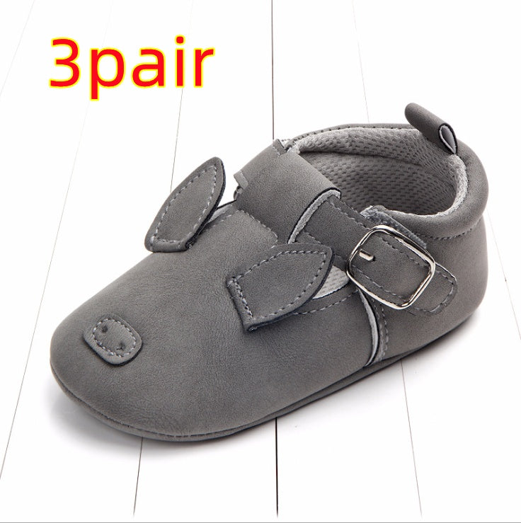 Cartoon Animal Baby Shoes with Non-Slip Soft Bottom