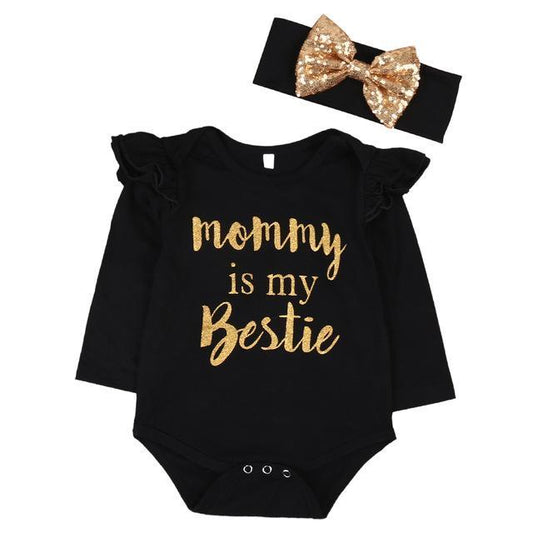 Baby English Letter Romper and Headband Set