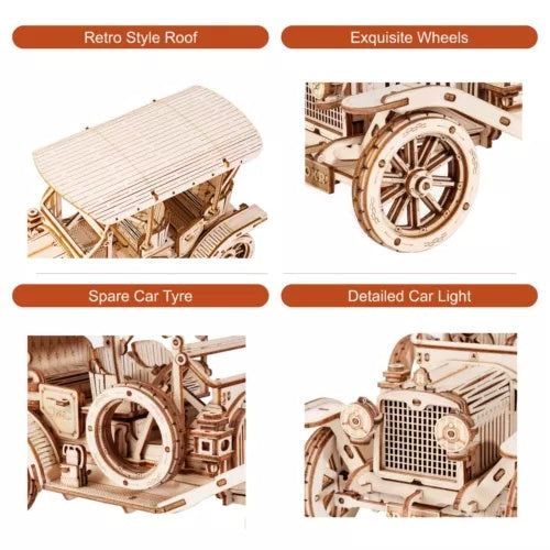 Rokr 3D Wooden Vintage Car Puzzle Model Building Kit