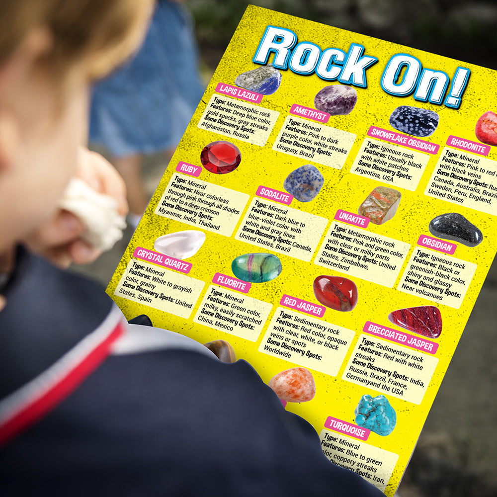 Rock For Kids: 36-Piece Geology Kit with Learning Guide for Kids Aged 6+