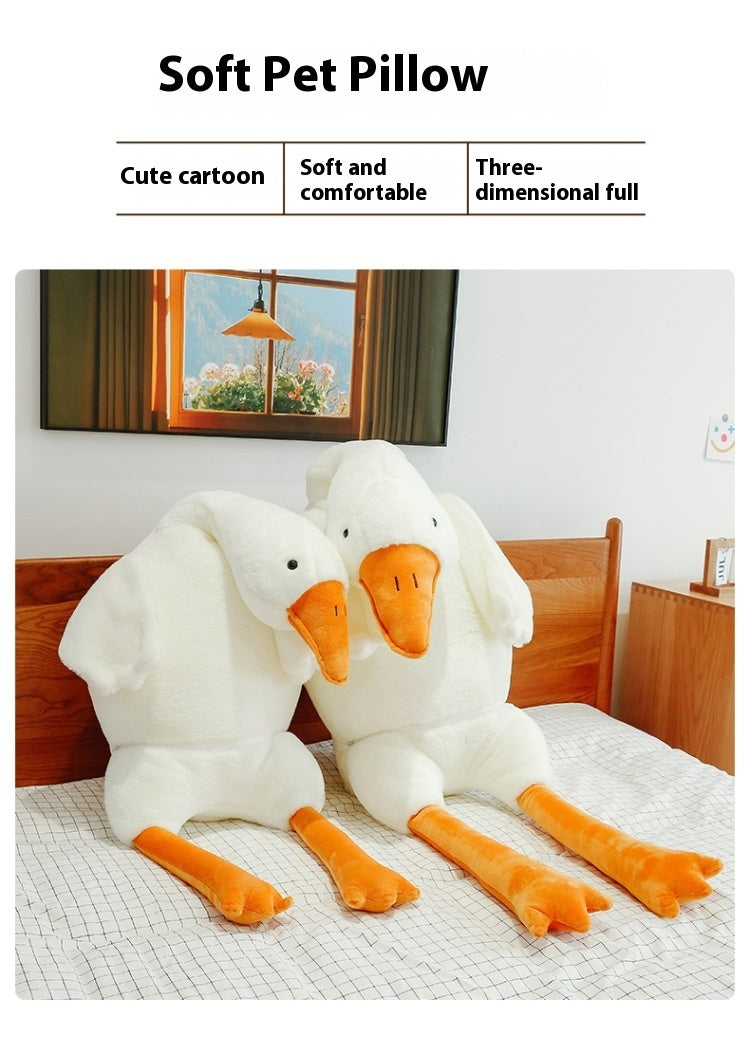 Adorable Big White Goose Plush Pillow