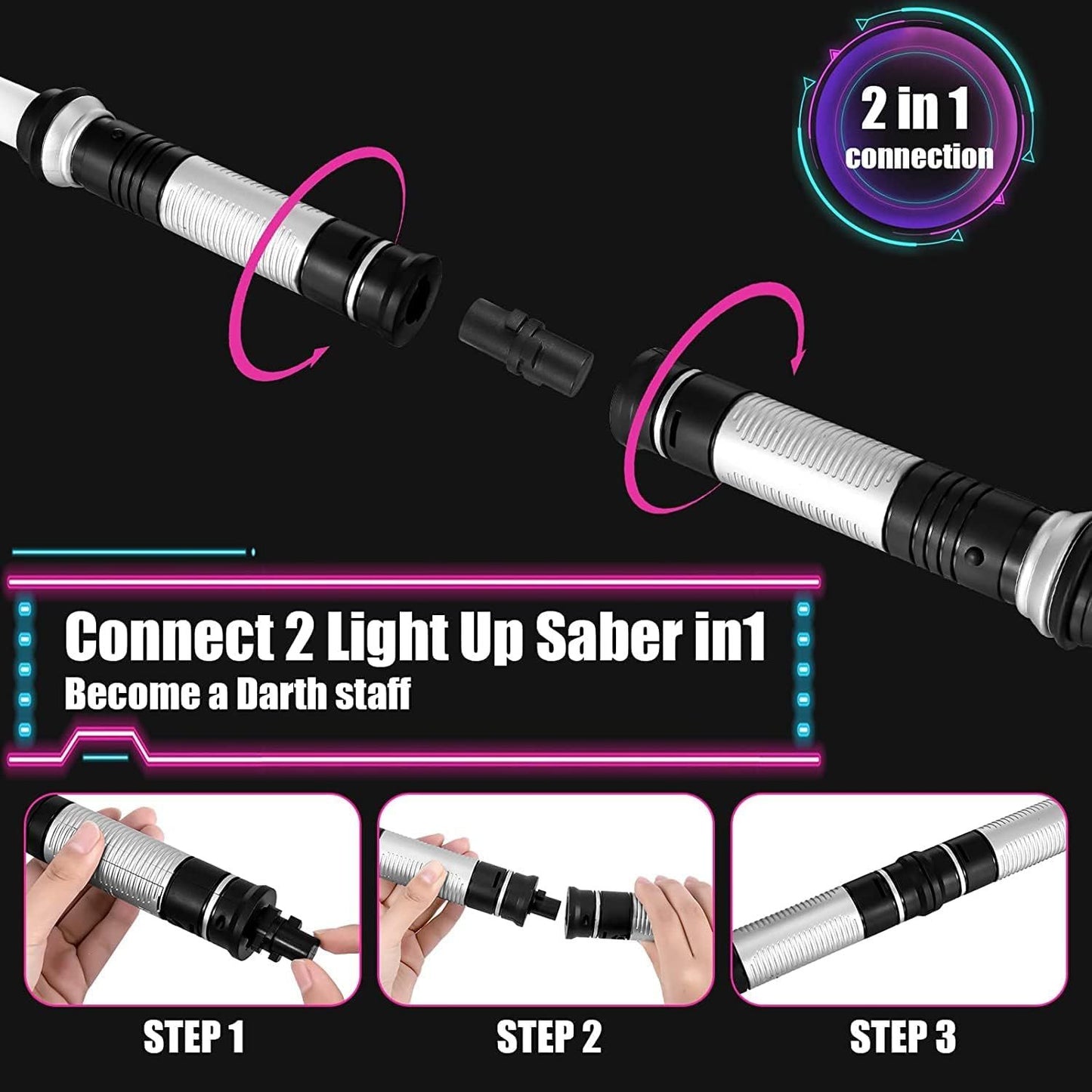 Kids' 2-Pack LED Retractable Lightsaber