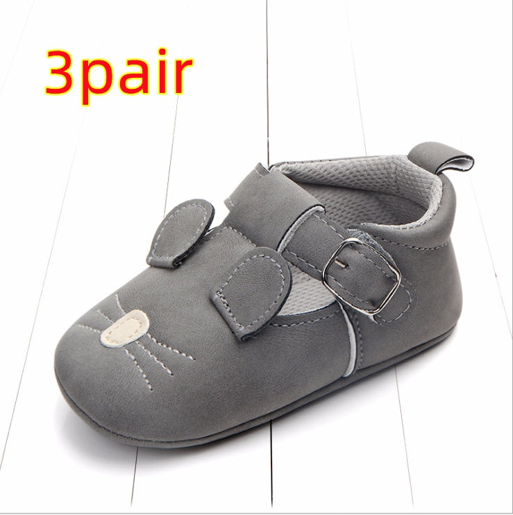 Cartoon Animal Baby Shoes with Non-Slip Soft Bottom