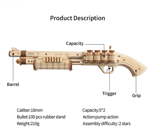 Robotime ROKR 3D Wooden Revolver Puzzle Toy