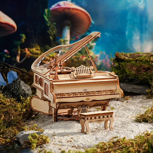 3D Wooden Puzzle Magic Piano Music Box