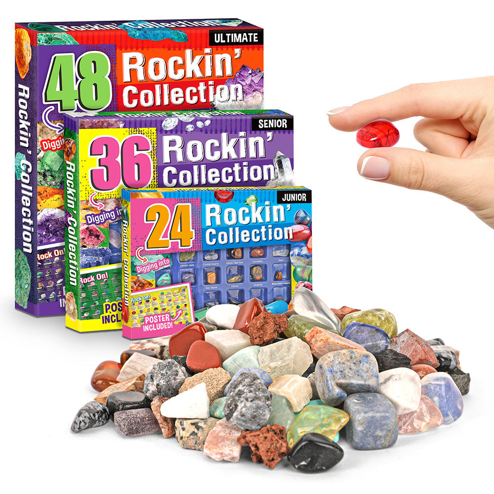 Rock For Kids: 36-Piece Geology Kit with Learning Guide for Kids Aged 6+