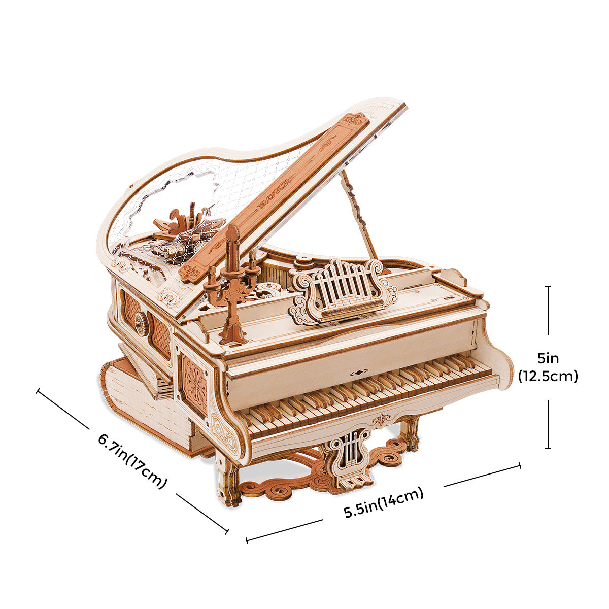 3D Wooden Puzzle Magic Piano Music Box