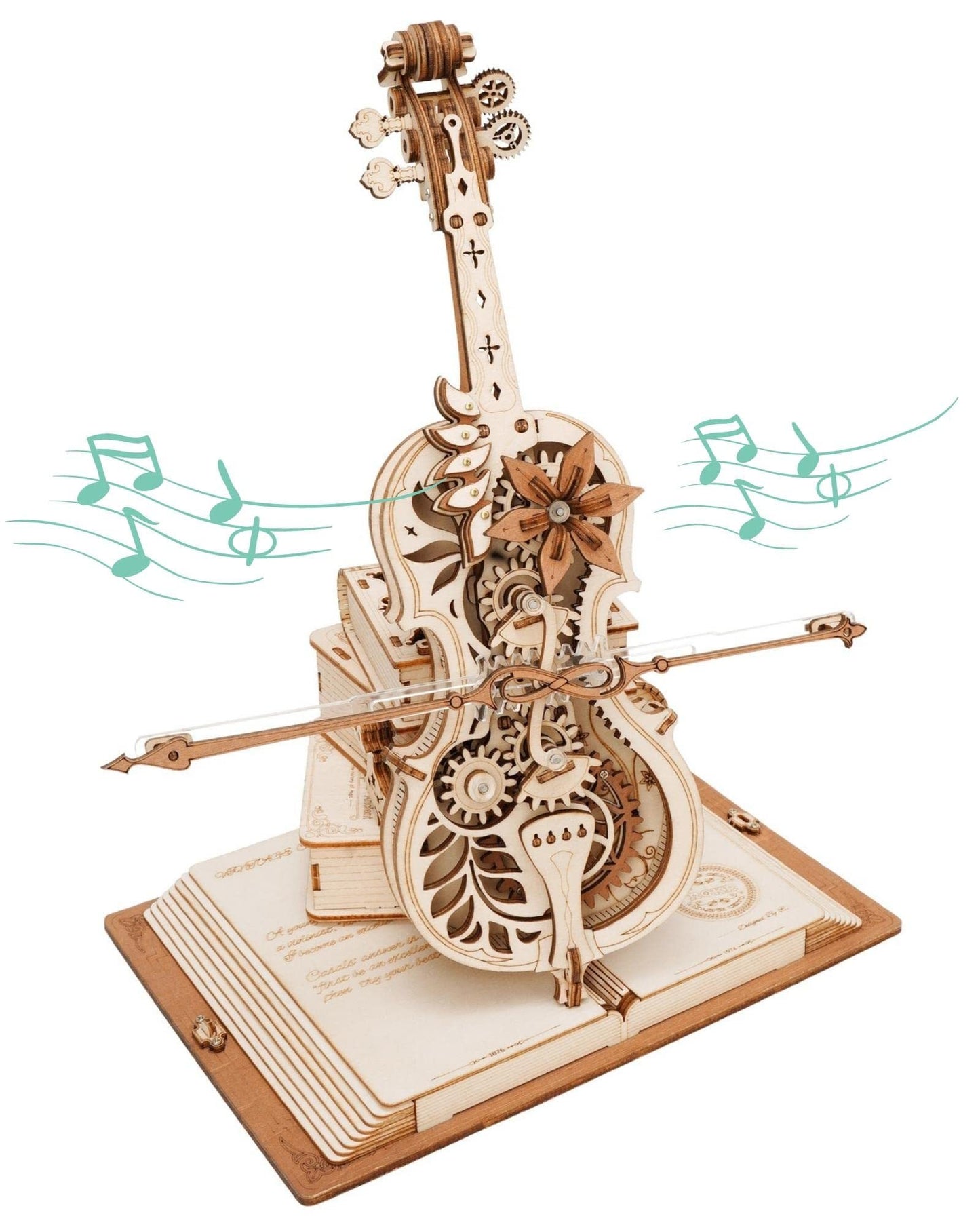 Robotime ROKR Magic Cello: 3D Wooden Puzzle Music Box Toy