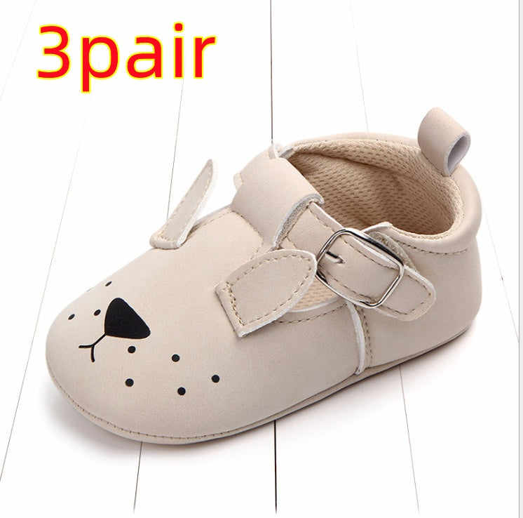 Cartoon Animal Baby Shoes with Non-Slip Soft Bottom