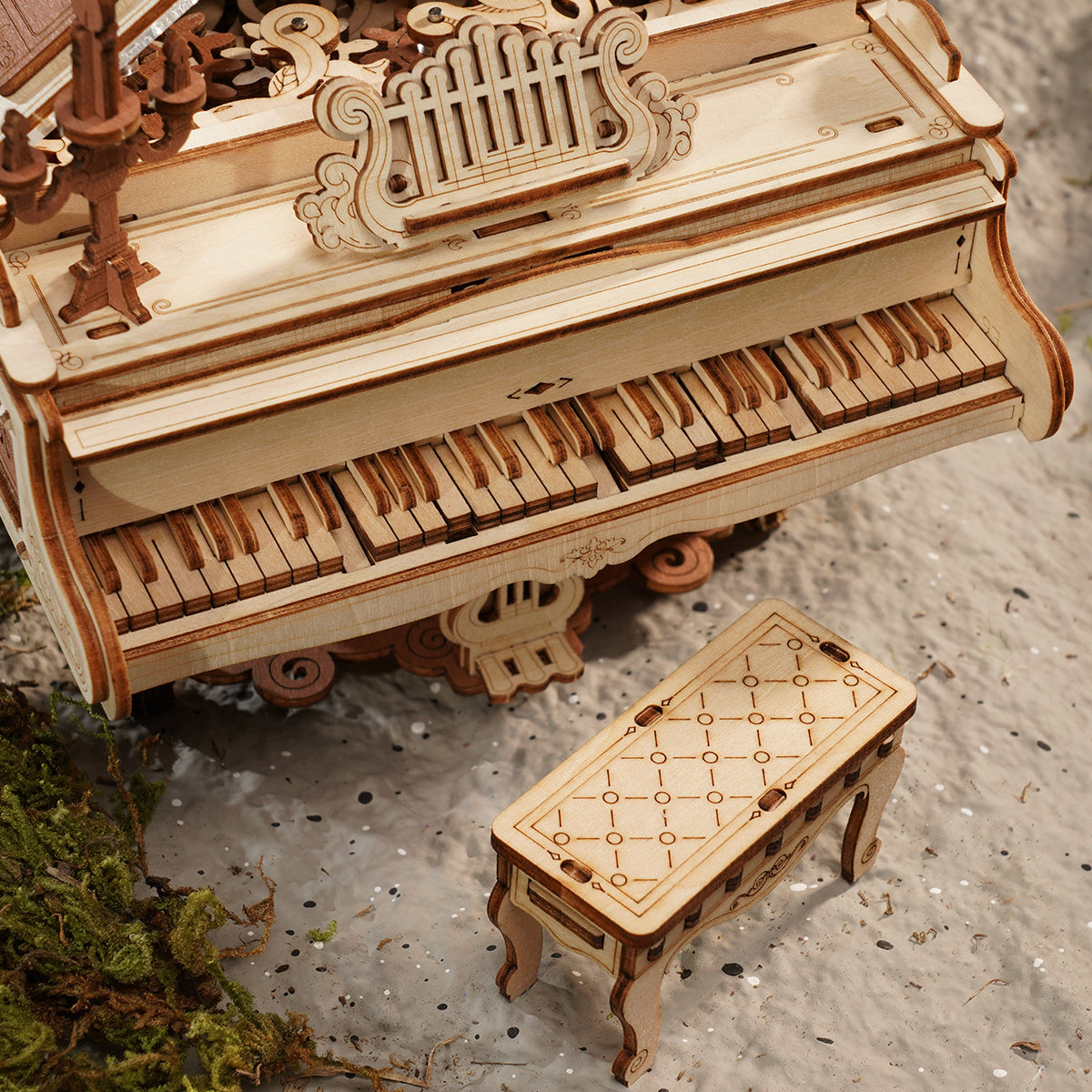 3D Wooden Puzzle Magic Piano Music Box