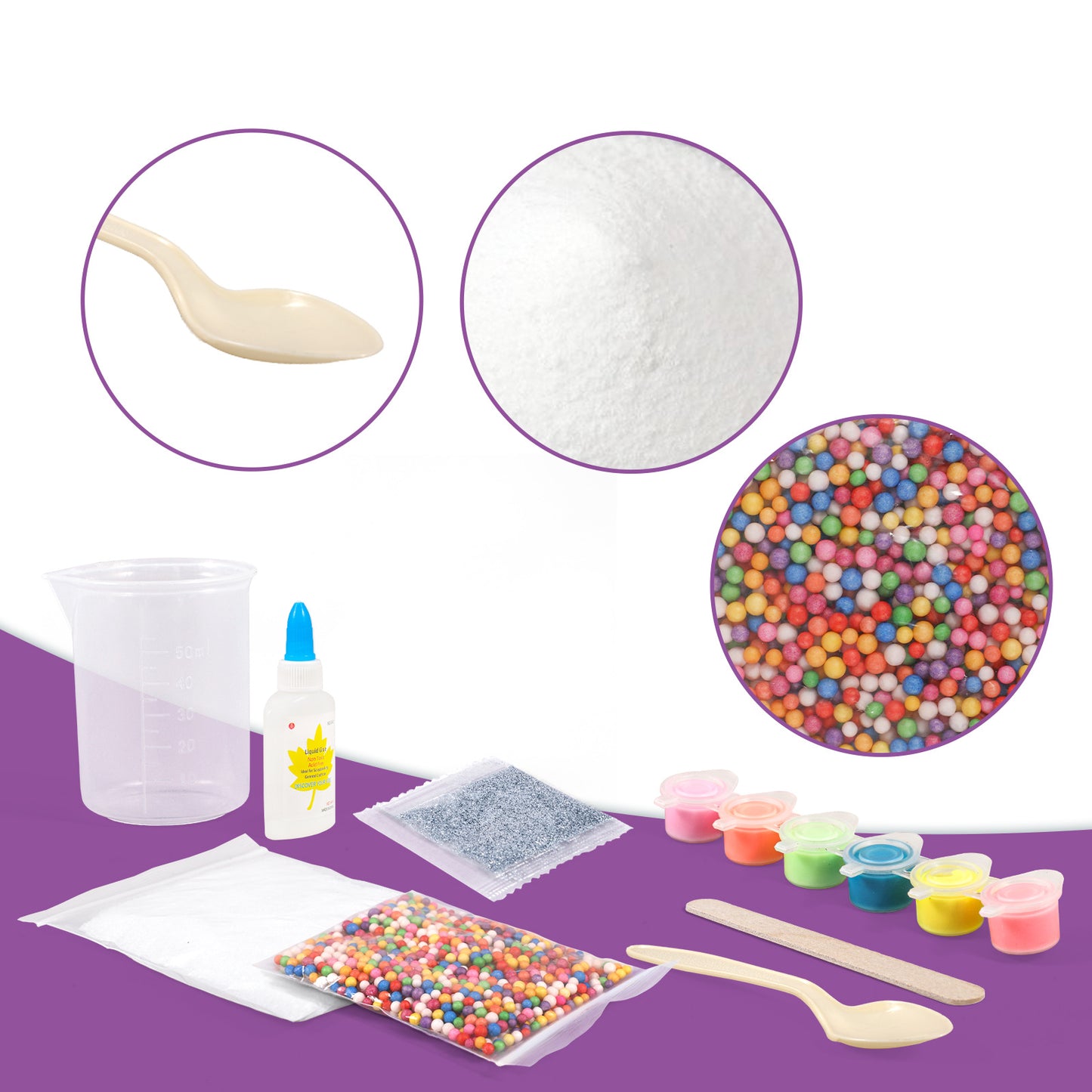 DIY Slime Kit for Girls with Foam, Glitter & More