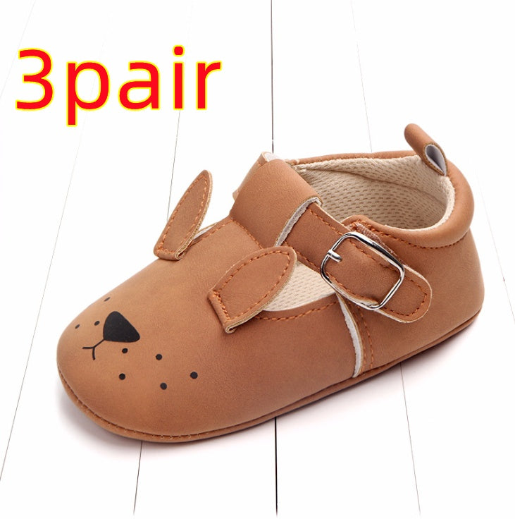 Cartoon Animal Baby Shoes with Non-Slip Soft Bottom