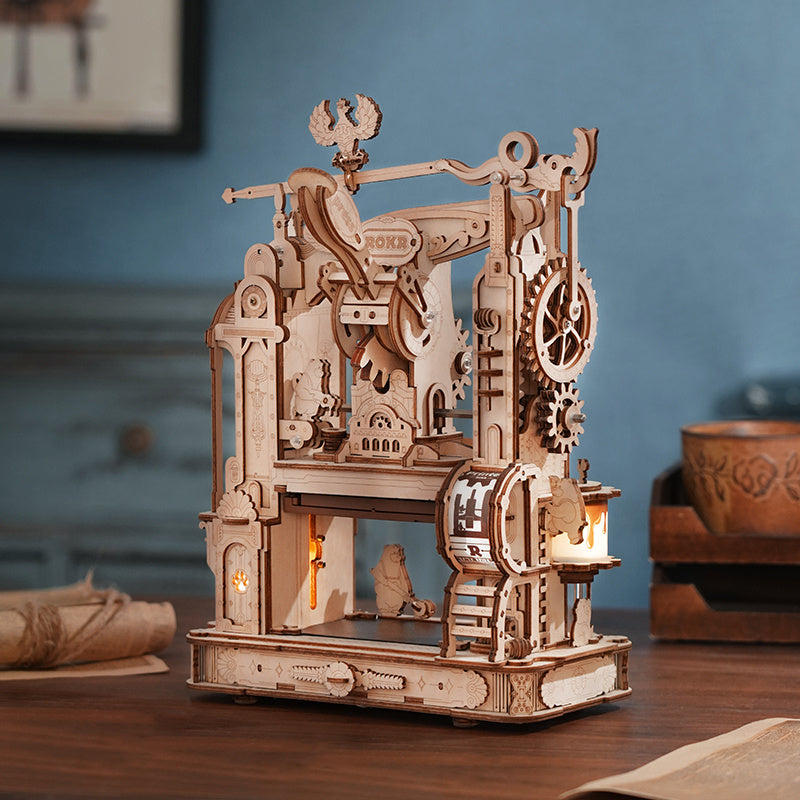 ROKR 3D Wooden Mechanical Printing Press Puzzle Model