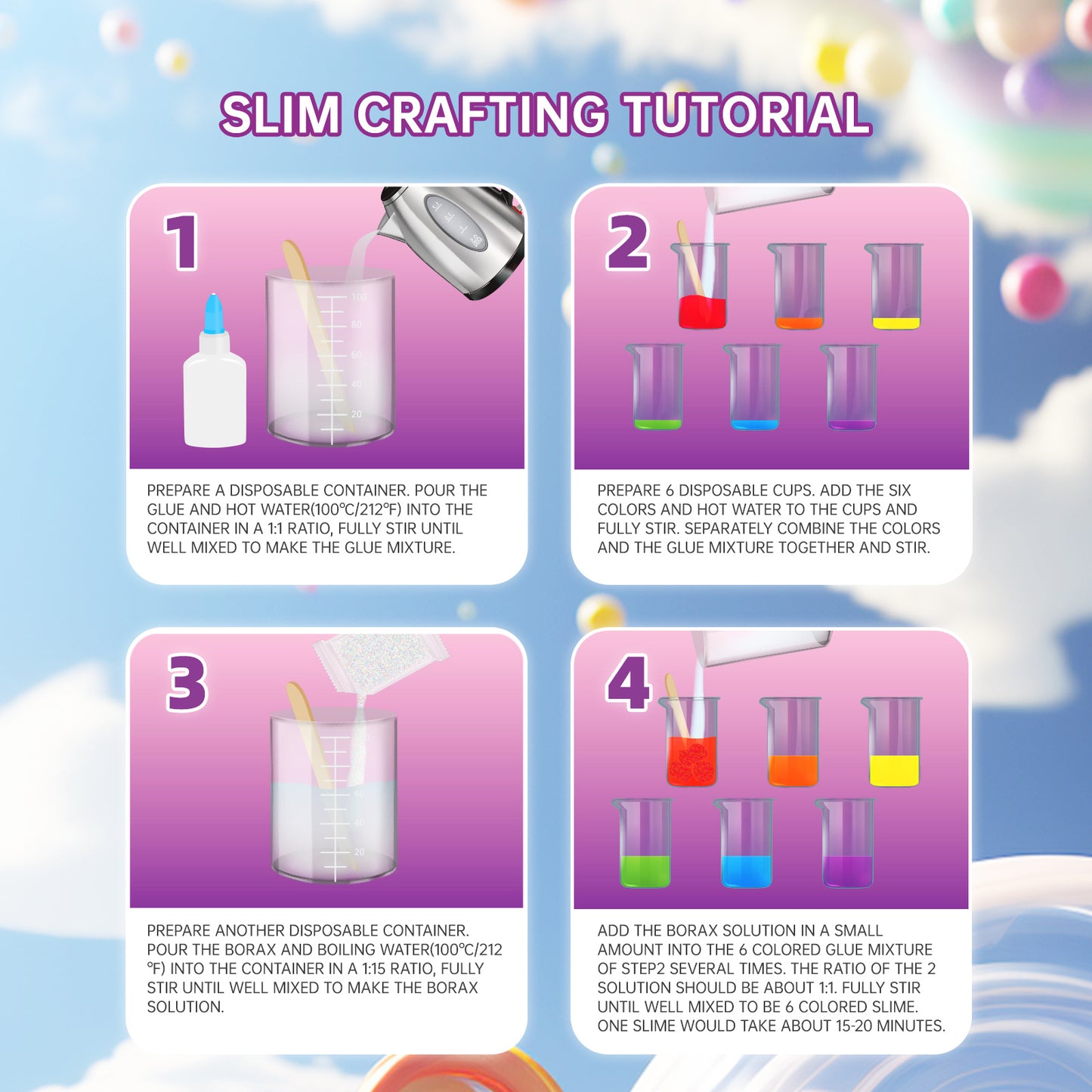 DIY Slime Kit for Girls with Foam, Glitter & More