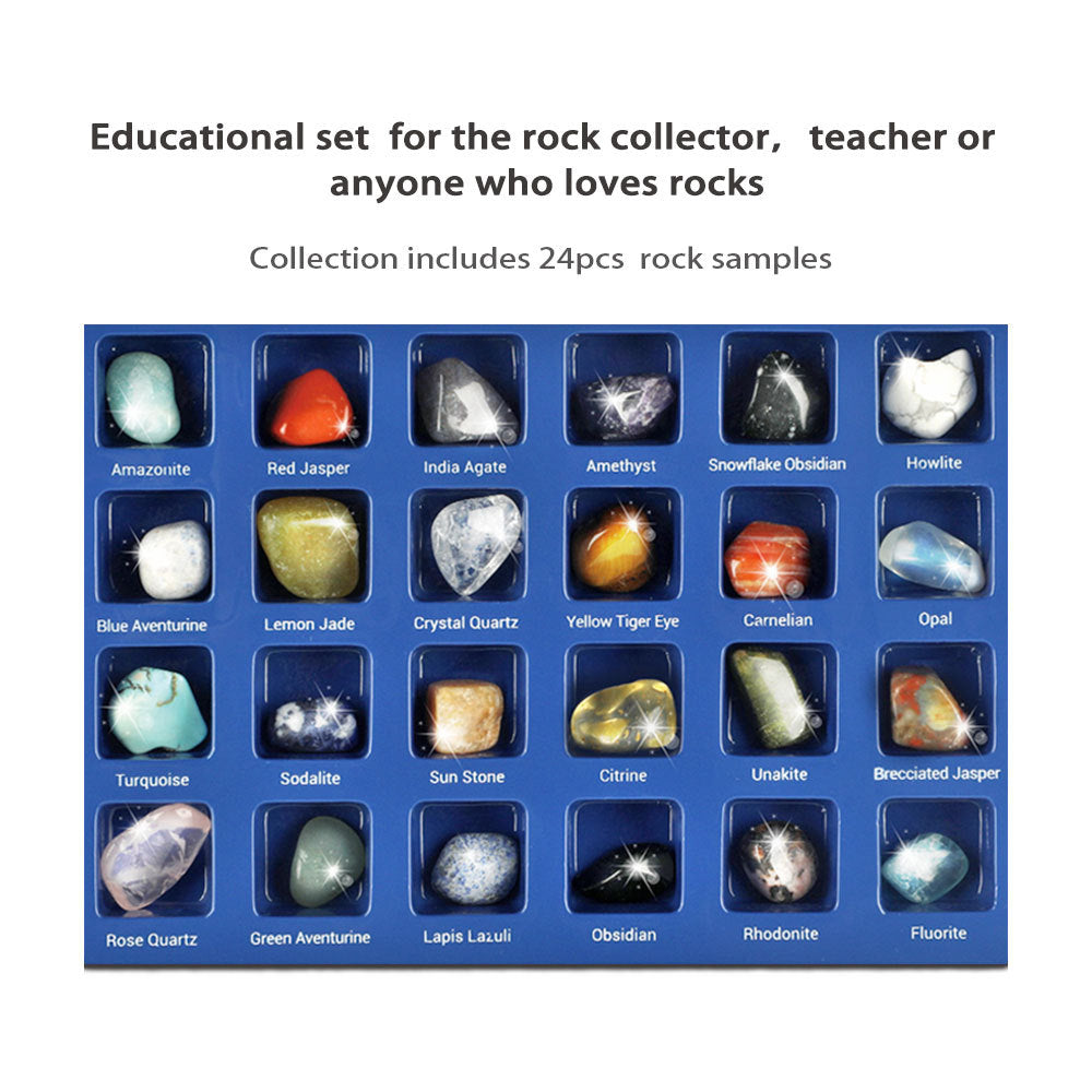 Rock For Kids: 36-Piece Geology Kit with Learning Guide for Kids Aged 6+