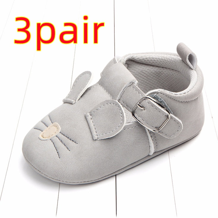 Cartoon Animal Baby Shoes with Non-Slip Soft Bottom