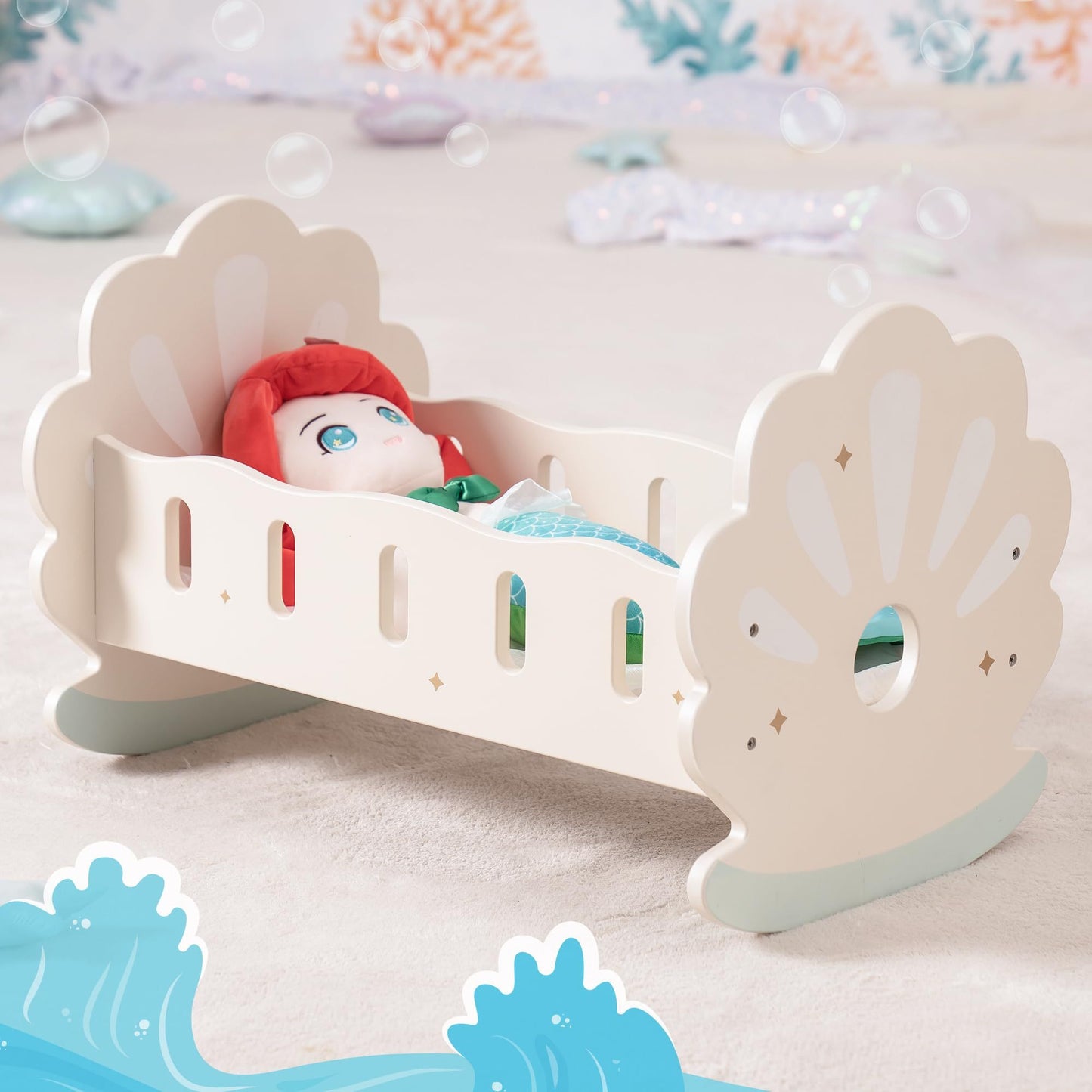 Baby Doll Rocking Crib with Bedding