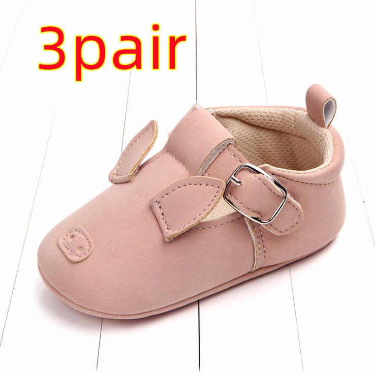 Cartoon Animal Baby Shoes with Non-Slip Soft Bottom