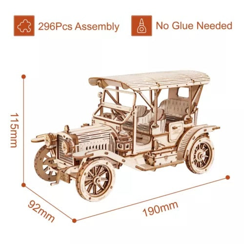 Rokr 3D Wooden Vintage Car Puzzle Model Building Kit